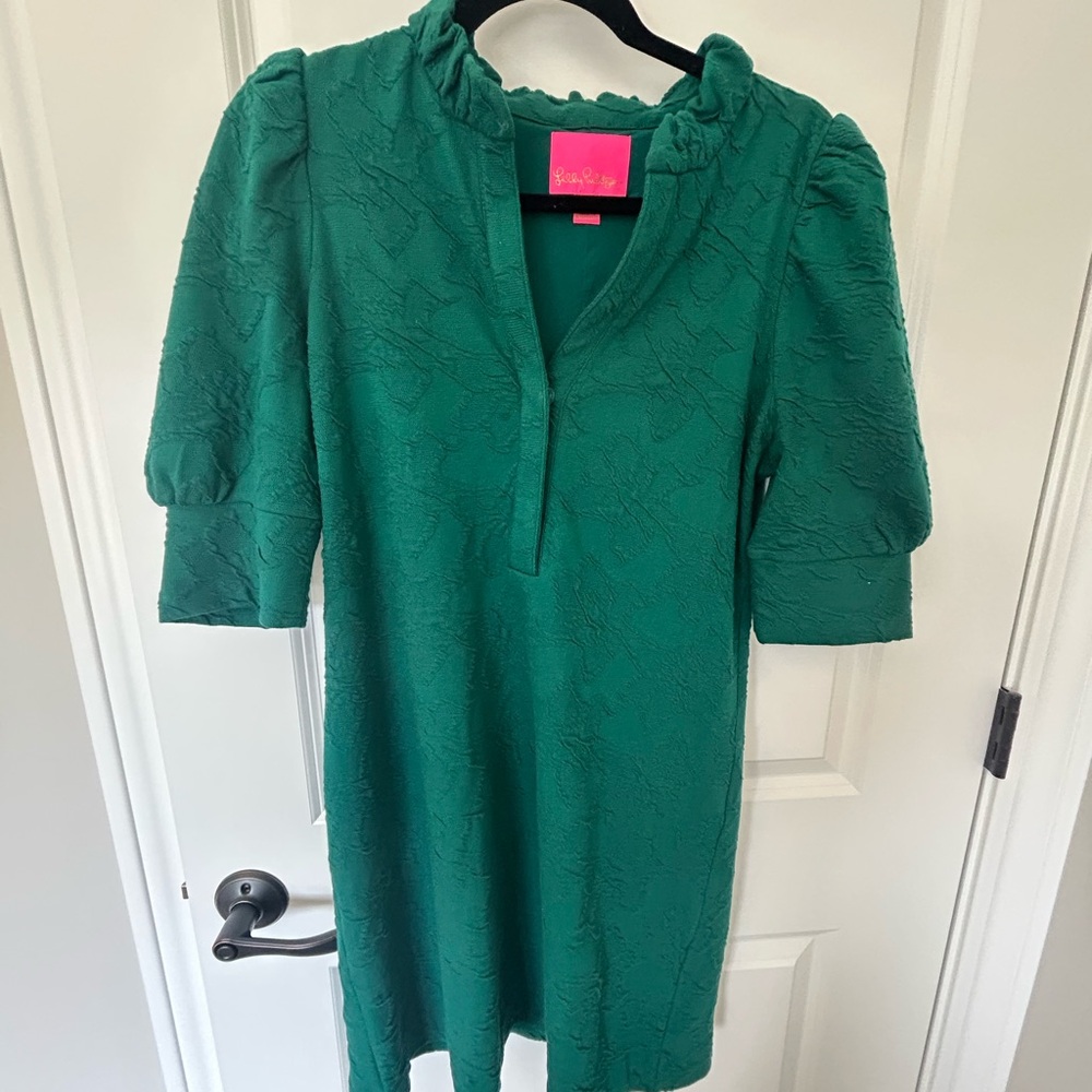 Lilly Pulitzer Green Puff Sleeve Sheath Dress